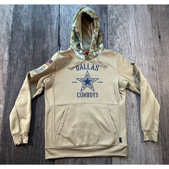 Nike Dri Fit NFL Dallas Cowboys Camo On Field Salute To Service Hoodie Men’s Med - Picture 1 of 11